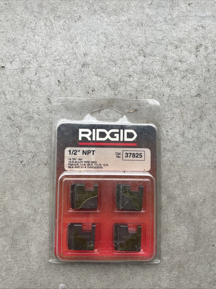 RIDGID 37825 1/2 inch Pipe Threading Die - 4 Pack