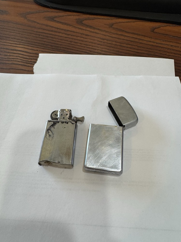 Vintage Zippo Diagonal Logo Lighter, Used