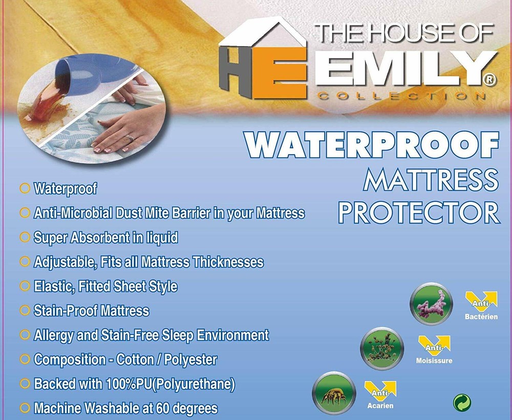 Waterproof Fitted Mattress Protector Cover Double 14" Extra Deep Terry Towelling