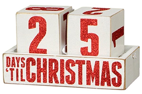 NEW!~Countdown Blocks Days Til Christmas~Calendar/Advent/Red White/Primitive