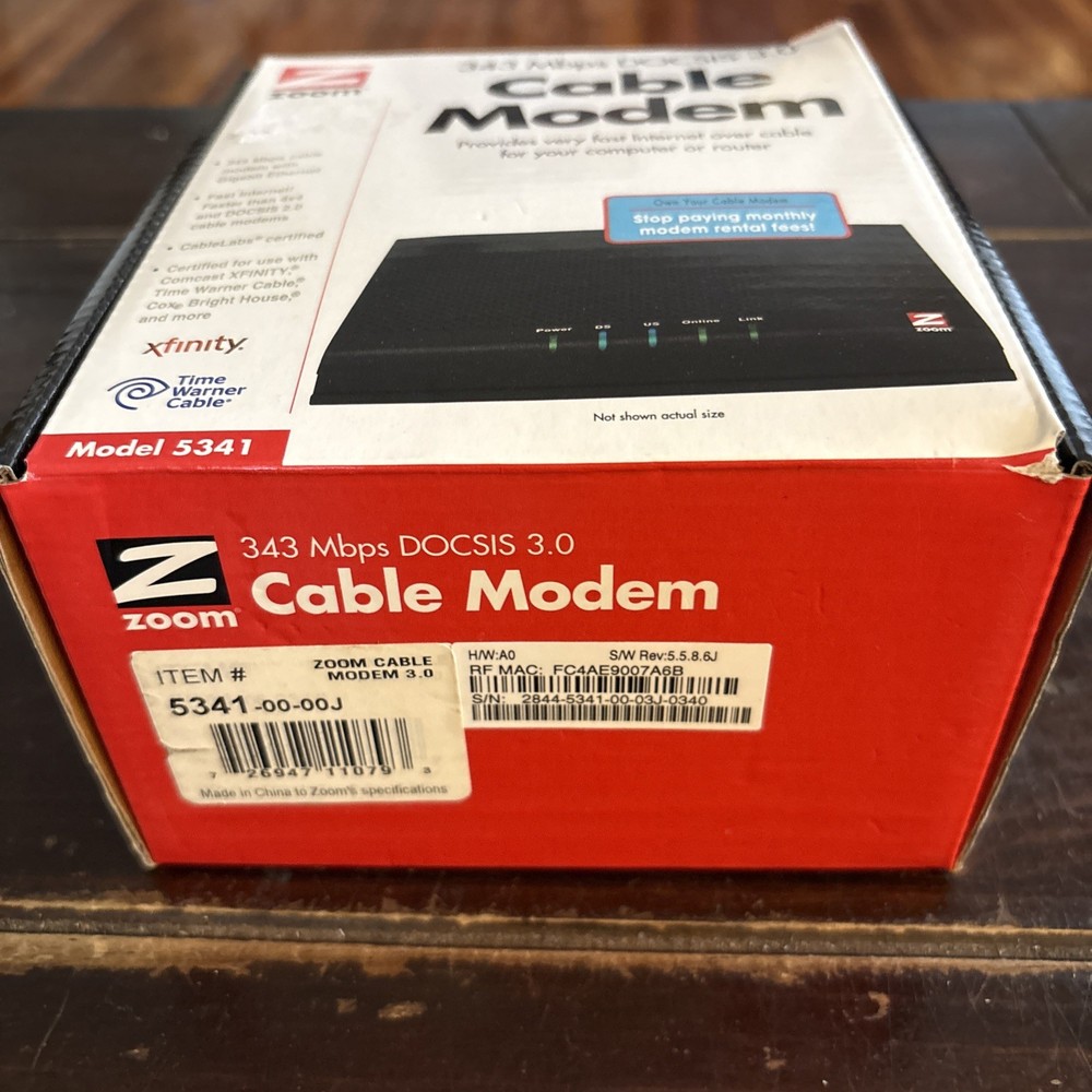Zoom DOCSIS 3.0 Cable Modem Model 5341