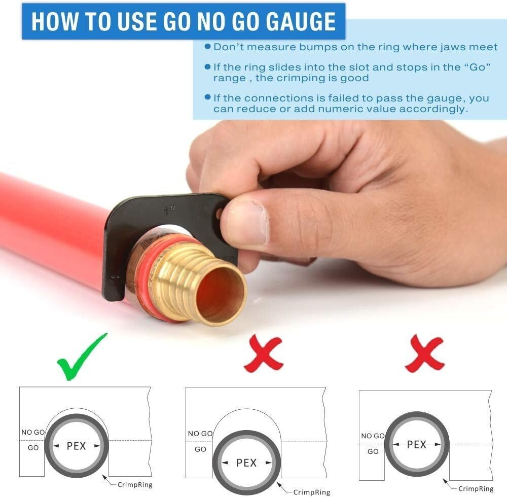 Angle Head PEX Pipe Crimping Tool for Copper Rings 1-inch Angle Single Crimper