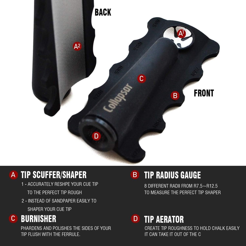 Professional 5-in-1 Cue Tip Maintenance Tool for Optimal Game Performance