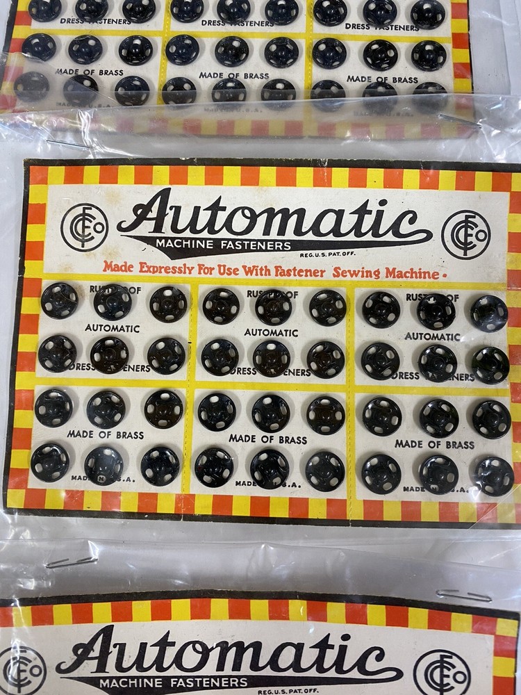 Dress Fasteners ~ Automatic Machine Fasteners ~ Use w/ Fastener Sewing Machine