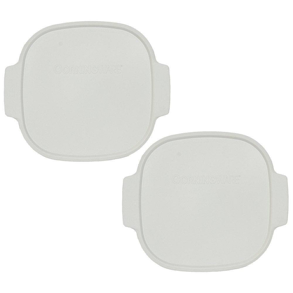 Corningware A-12-PC 5L White Rectangular Food Storage Lid with Handles (2-Pack)