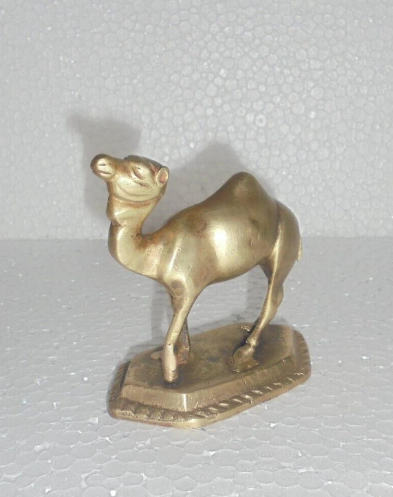 Vintage Solid Handcrafted Brass Fine Camel Figurine, Collectible