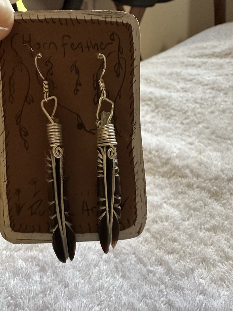 Horn Feather Earrings