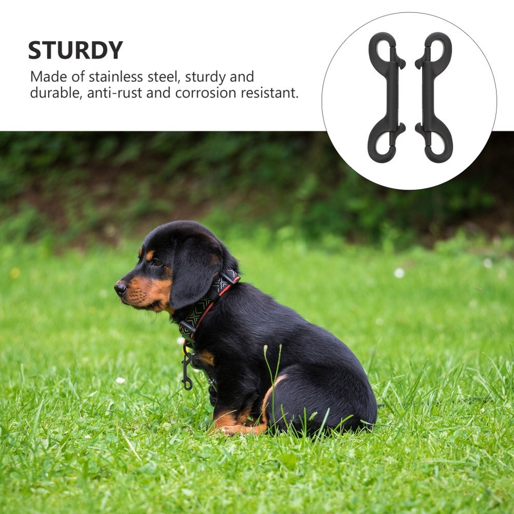 2 Pcs Double Clip Double-headed Hook Diving Ended Bolt Snap Hooks