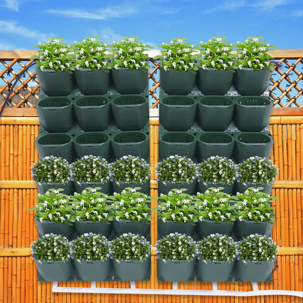 36 Pocket Wall-Mounted Self-Watering Vertical Garden Planter System