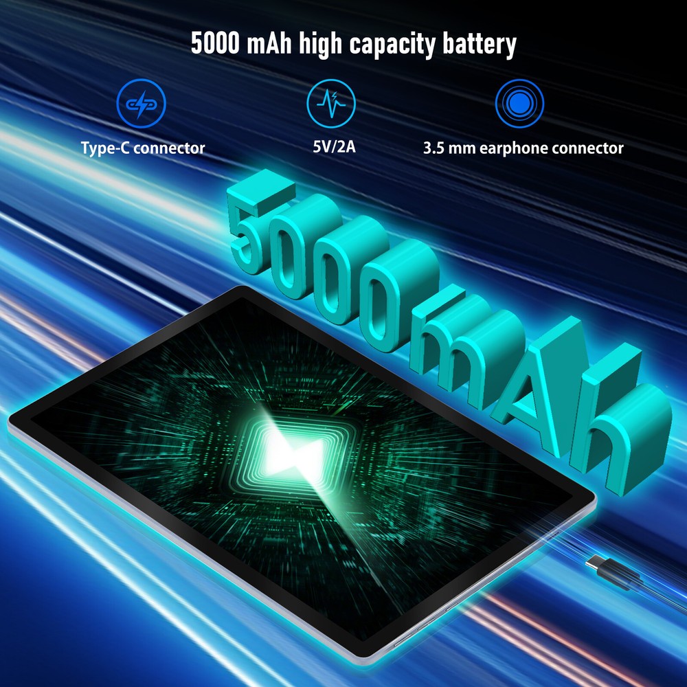 10.1 inch Android 14 Tablet 10+128GB IPS Touchscreen Octa-core Processor Wi-Fi