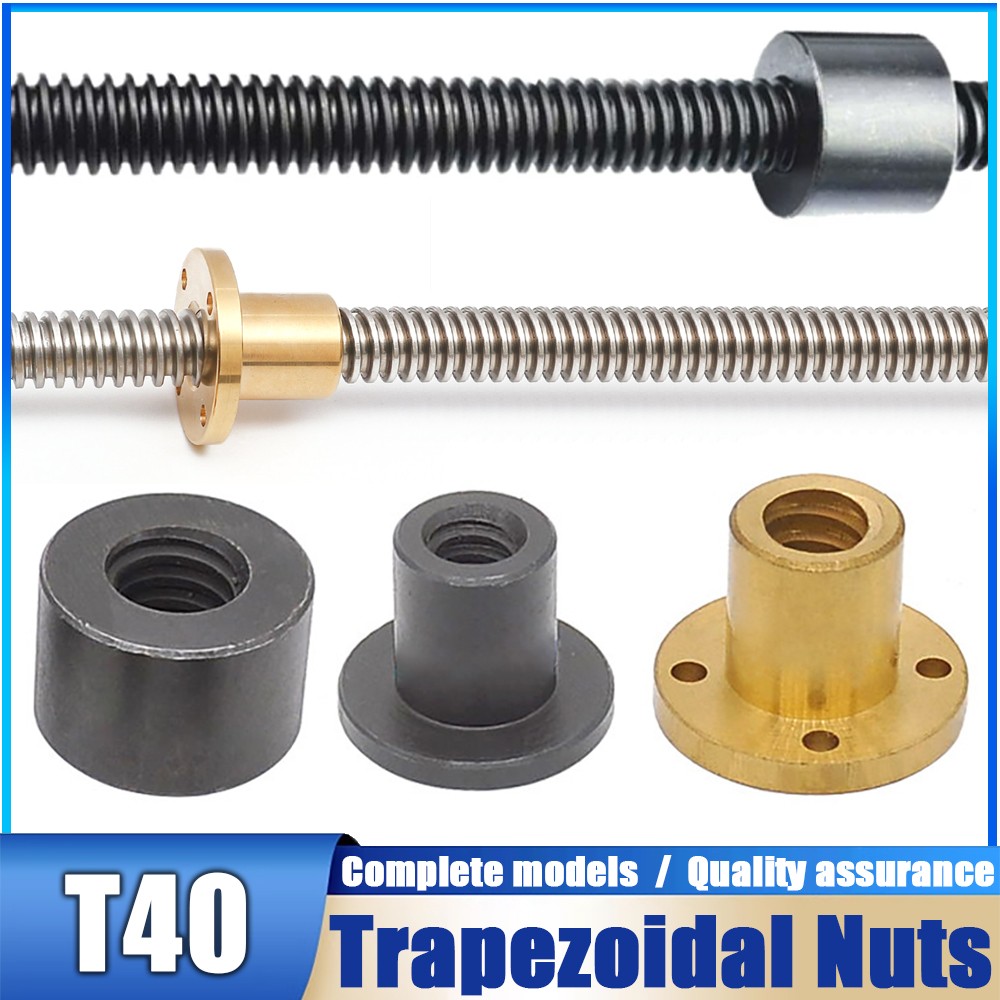 T40 Cylindrical Nuts Round Flange Trapezoidal Nuts Left/Right-Hand Threaded Nut