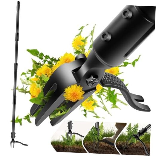 Weed-Puller-Tool-with-Long-Handle, 63" Adjustable Stand Up Weeding Tool with