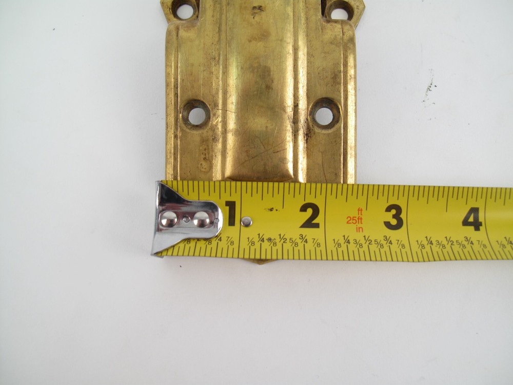THREE / Vintage Art Deco Stepped Skyscraper Offset Cabinet Hinge 4.5"x3"