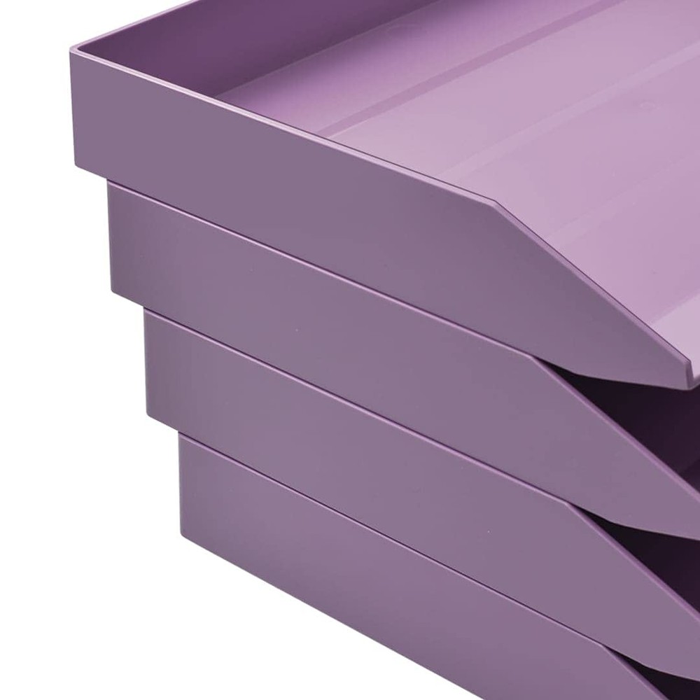 Stackable Letter Tray Single Side Load, Plastic, Desktop File Organizer (Soli...