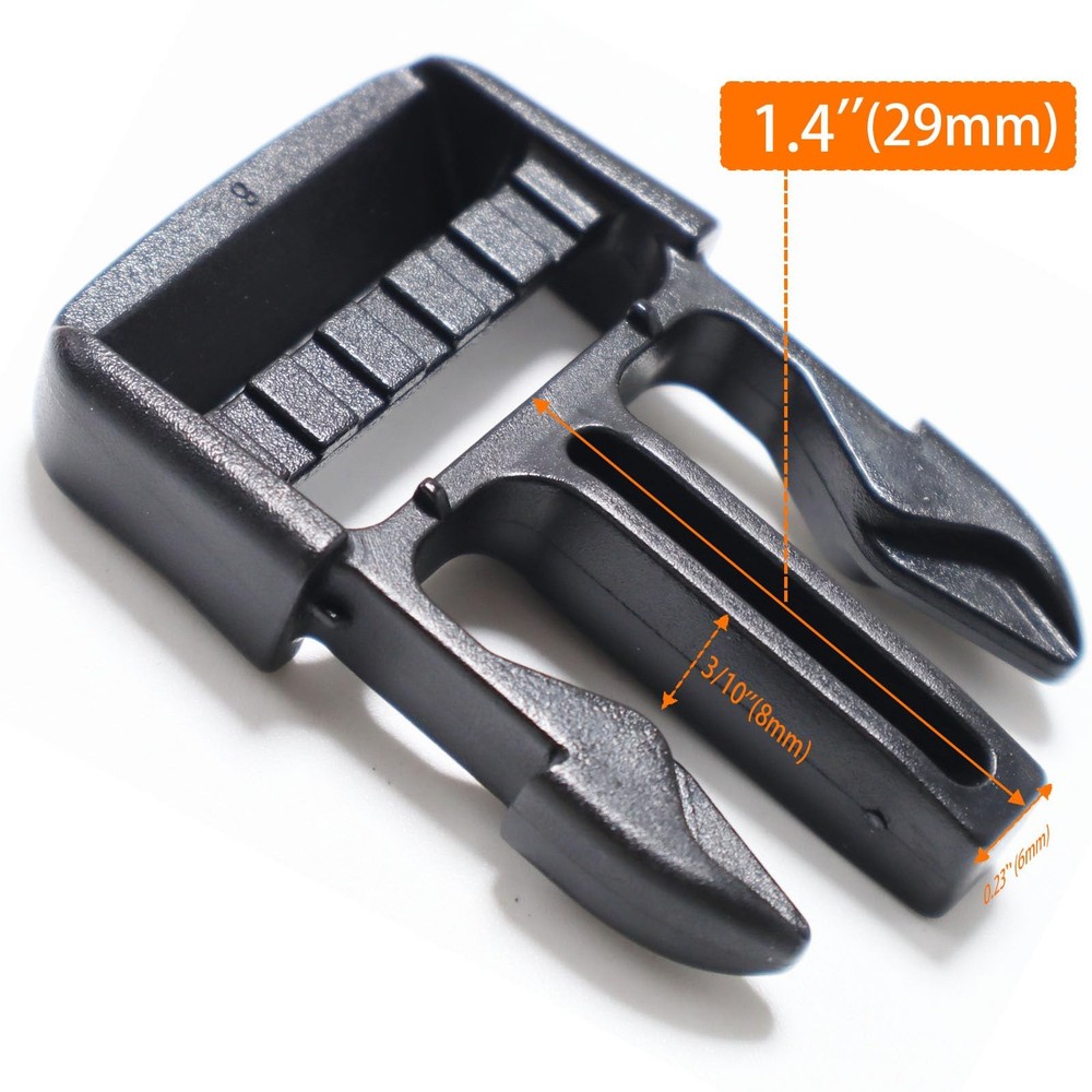Buckle 1" Wide Inside, Quick for 1 inch Strap, Black 1 Inch 2 Pack