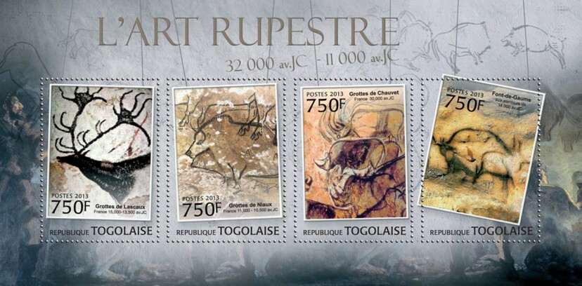 2013 TOGO  MNH. CAVE ART   |  Y&T Code: 3052-3055  |  Michel Code: 4608-4611