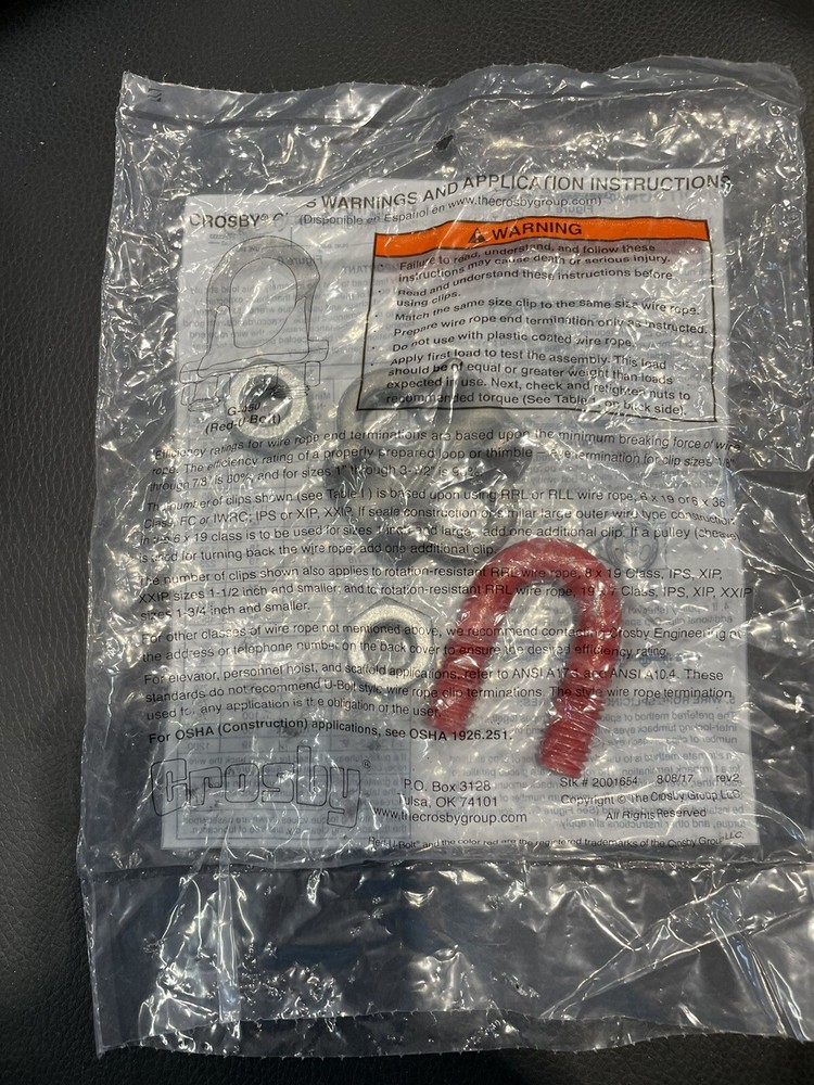G450 3/8 Crosby Wire Rope Clamp