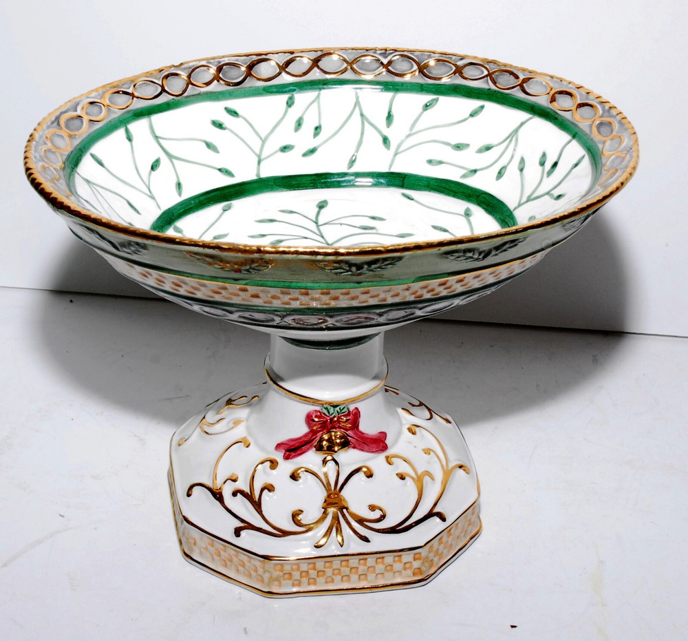 Beautiful CCIB Ceramic Pedestal Fruit Compote Candy Dish Multi-Color