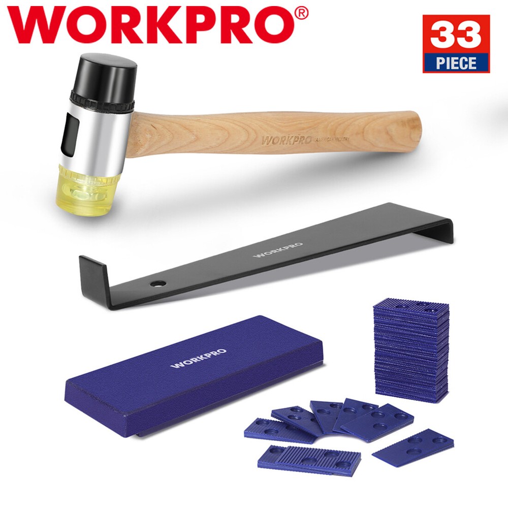 WORKPRO Laminate Wood Flooring Installation Kit Double-Faced Mallet Pull Bar Set