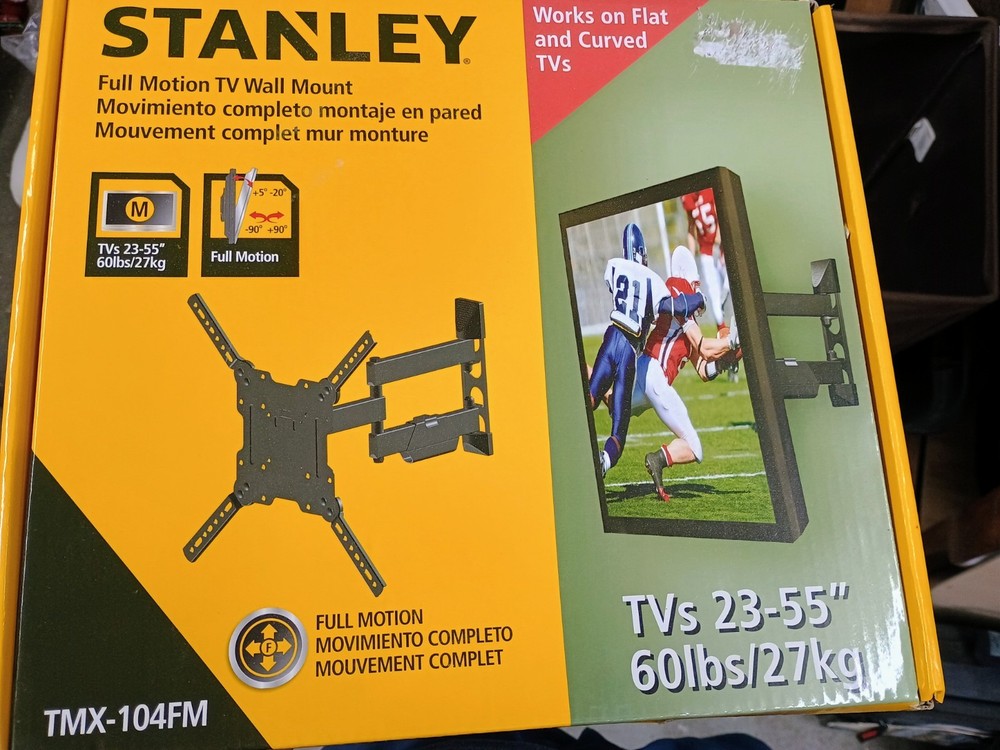 Stanley TV Mount Wall Mount 60 Lb Capacity Full Motion