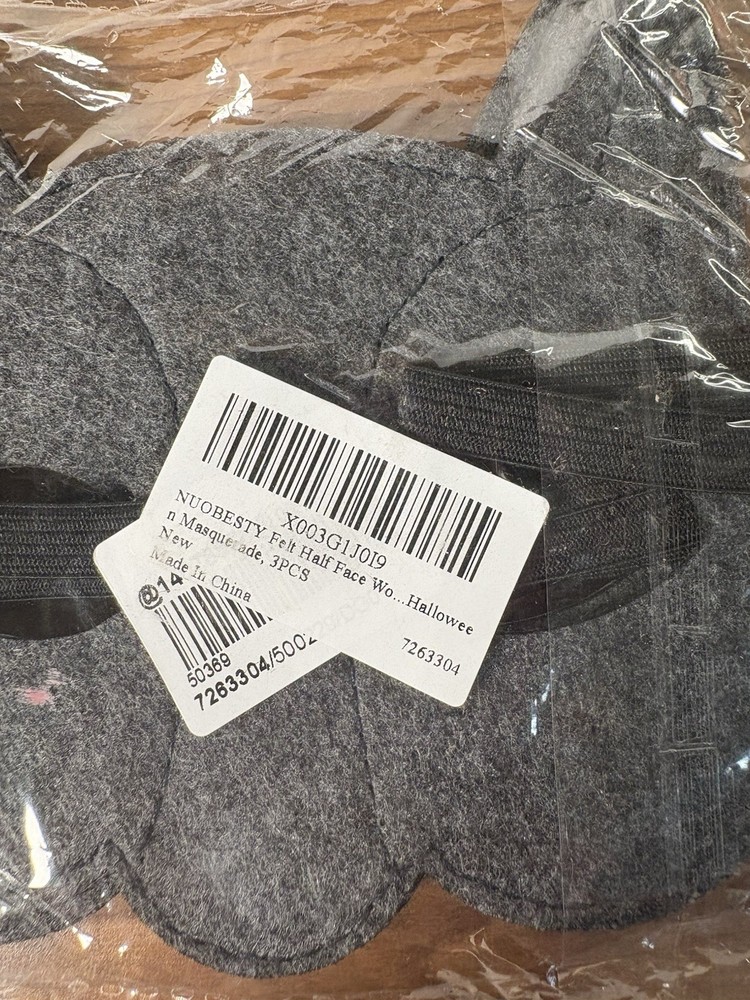 3 Pc Felt Wolf Eye Mask Halloween