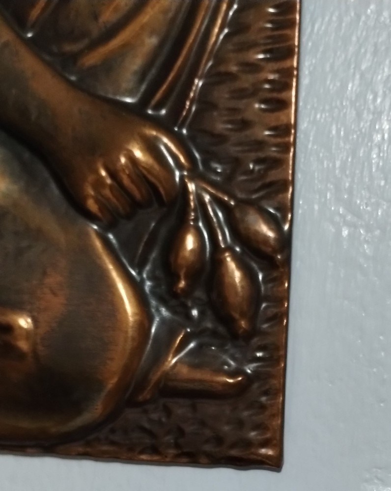 VINTAGE EMBOSSED COPPER RELIEF ARTWORK - 11"×7"