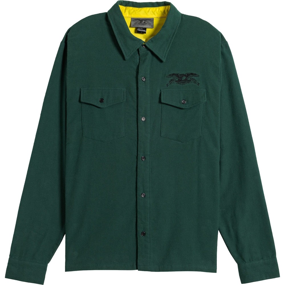Anti Hero Skateboards Basic Eagle Men's Long Sleeve Button Up Flannel - Small