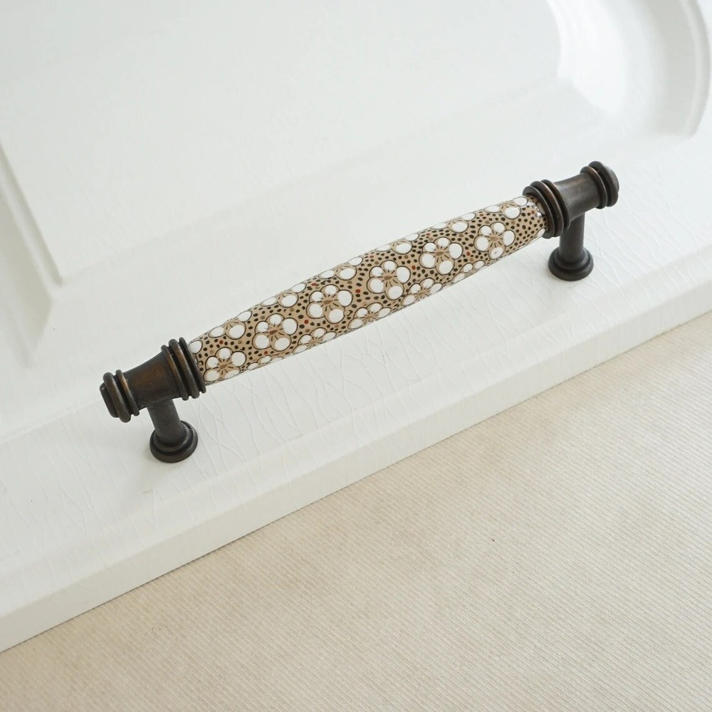 3.78'' 5.0" Ceramic Kitchen Handle Cabinet Pull Rural Chic Dresser Drawer Pull