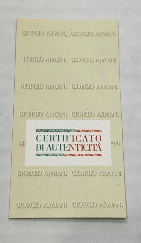 Giorgio Armani Watch original Certificate of authentication