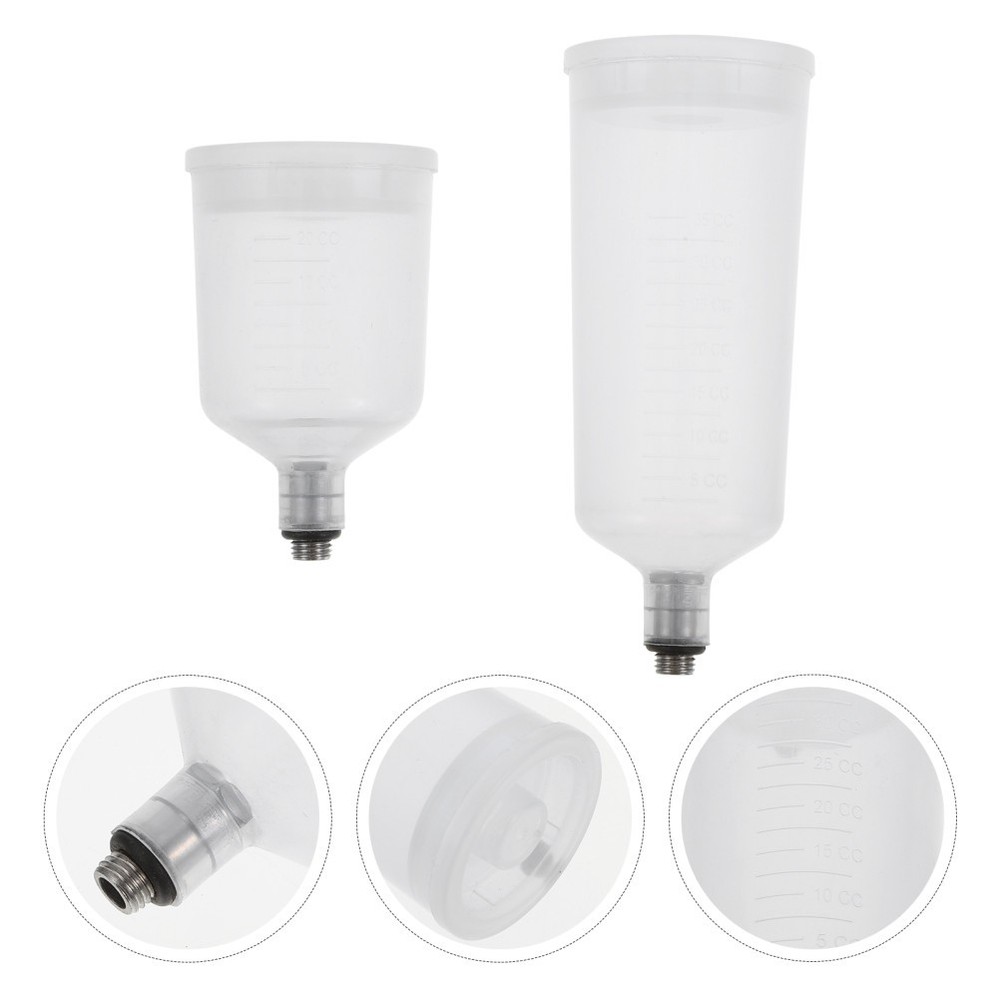 Set of 2 Refillable Airbrush Cup Replaceable Container Split-type Paint