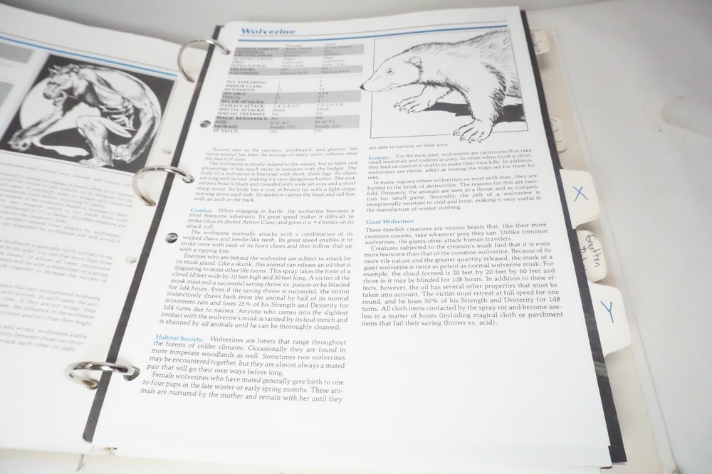 Monsters Compendium Binder AD&D Vol 1 & 2