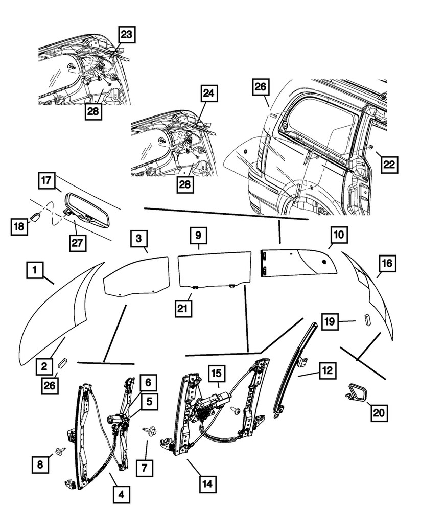 Genuine Mopar Quarter Window Latch Right 5109852AB