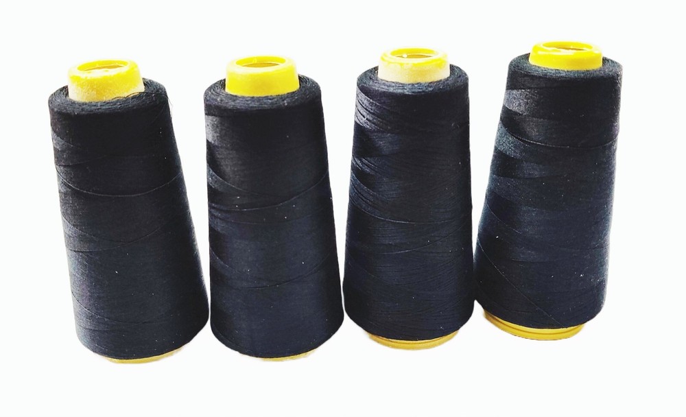 8 Big Spool 100% Polyester Sewing Thread 2500 Yards Black Color 40S/2