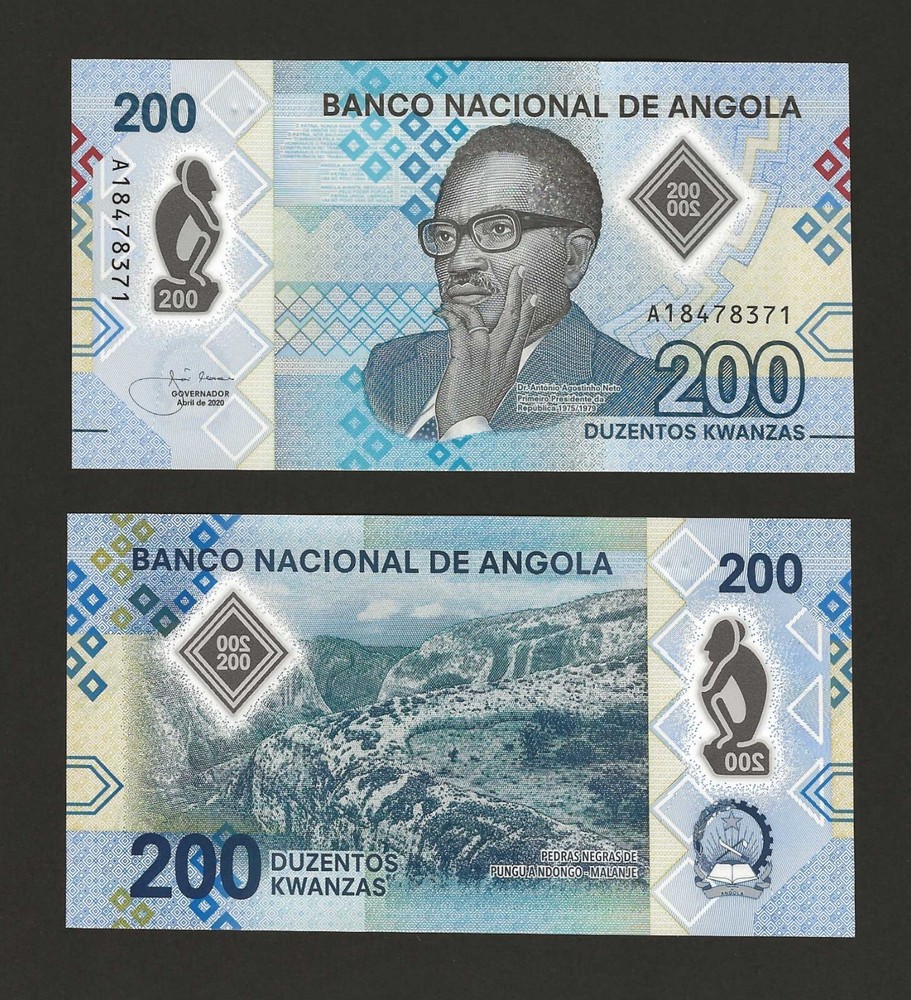 ANGOLA 200 Kwanzas 2020, P-160a New Polymer Type, Pack Fresh UNC