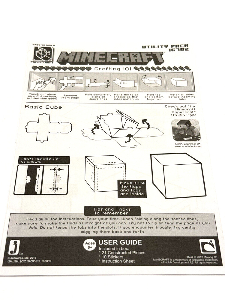 Minecraft Crafting 101 Instructions Utility Pack 16702 User Guide Craft Fun 2013