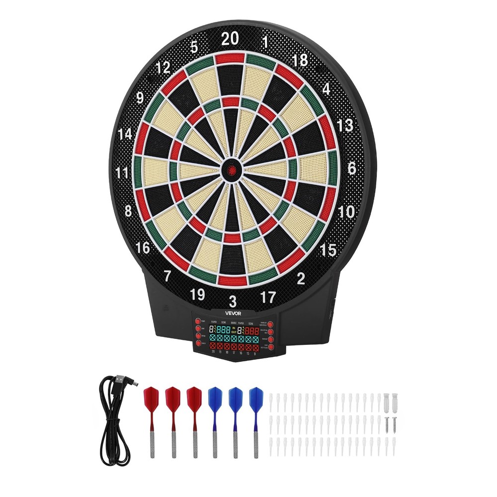 VEVOR Electronic Dart Board, 15.5" Target, 43 Games, 320+ Variations, 8 Player
