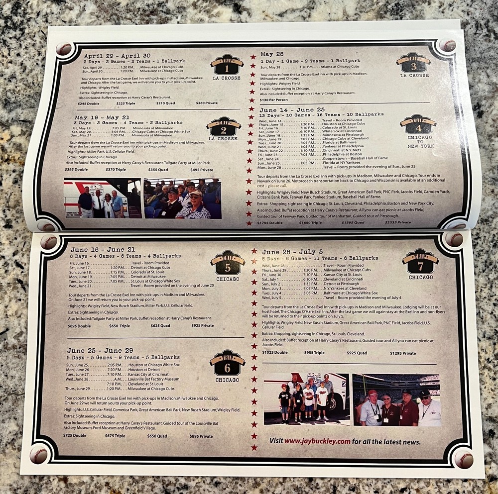 Jay Buckley's 2006 Baseball Tours Brochure