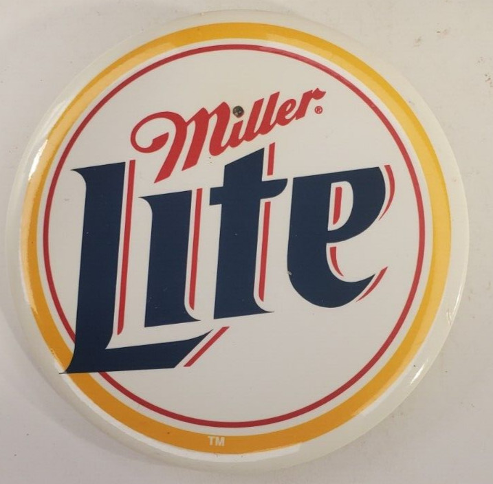 Vintage 2002 Miller Lite Employee Blinking Pinback Button Works