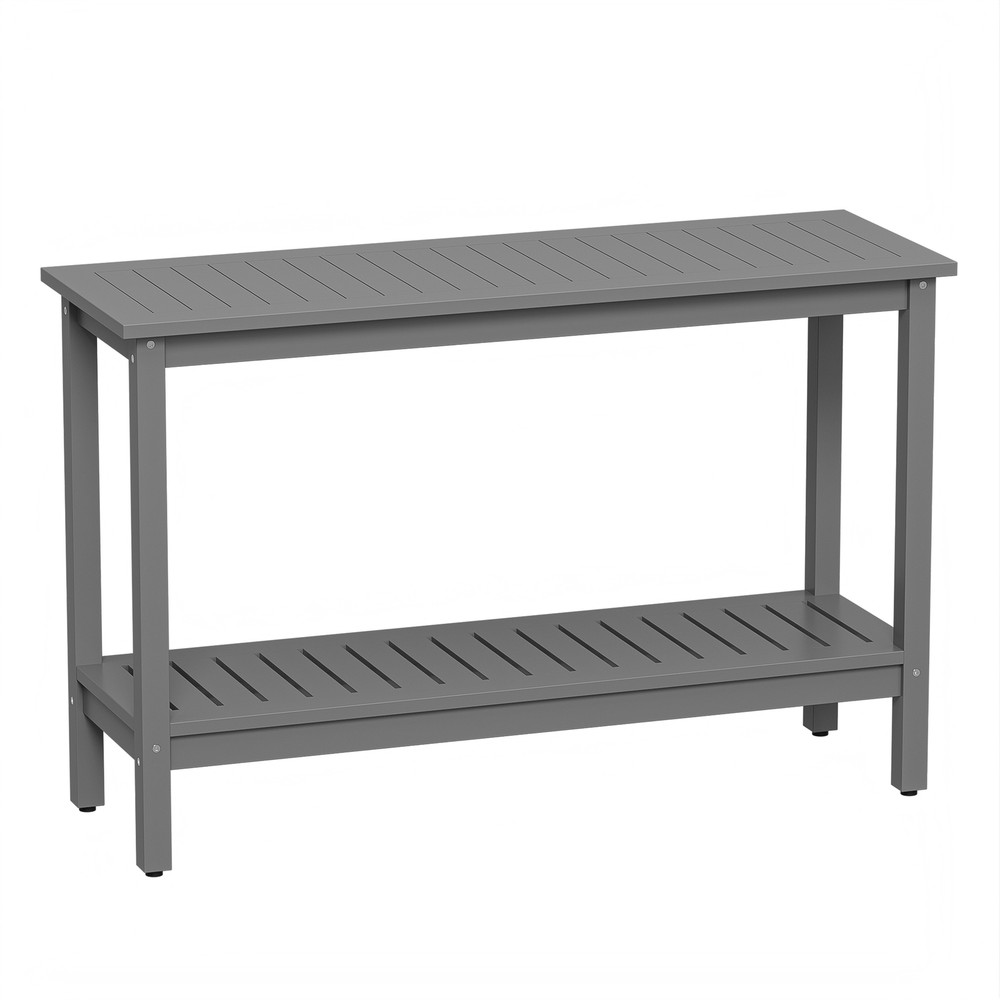 48" Wood Console Table W/ Shelves Entry Way Table Storage Easy Assembly Gray
