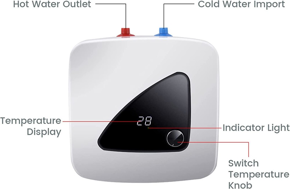 1500W 8L Electric Hot Water Heater 110V Small Compact Tank Bathroom Shower