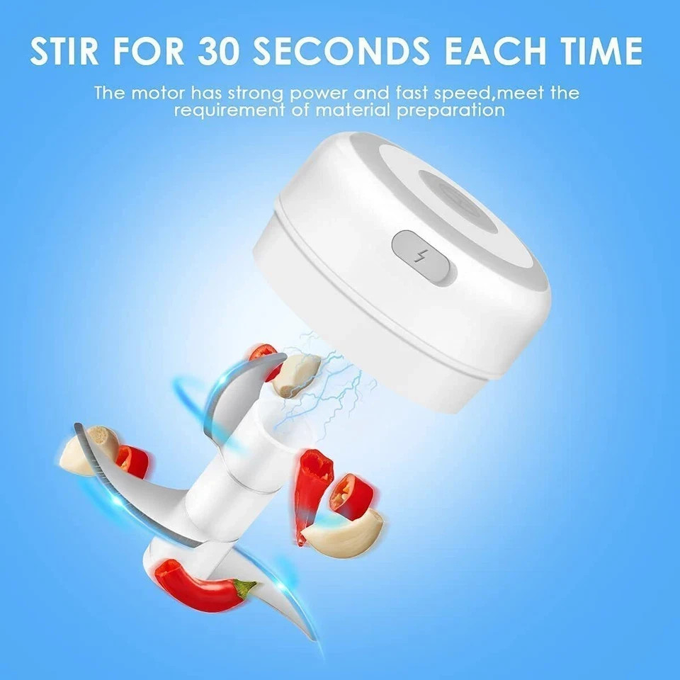 Mini Food Processor USB Electric Garlic Chopper Meat Grinder Rechargeable