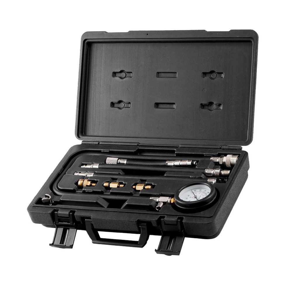 Compression Tester Kit Petrol Engine Cylinder Gauge Tool Automotive 9 PCS
