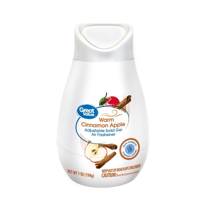 (6 pack) Adjustable Solid Gel Cone Air Freshener, Warm Cinnamon Apple, 7 oz