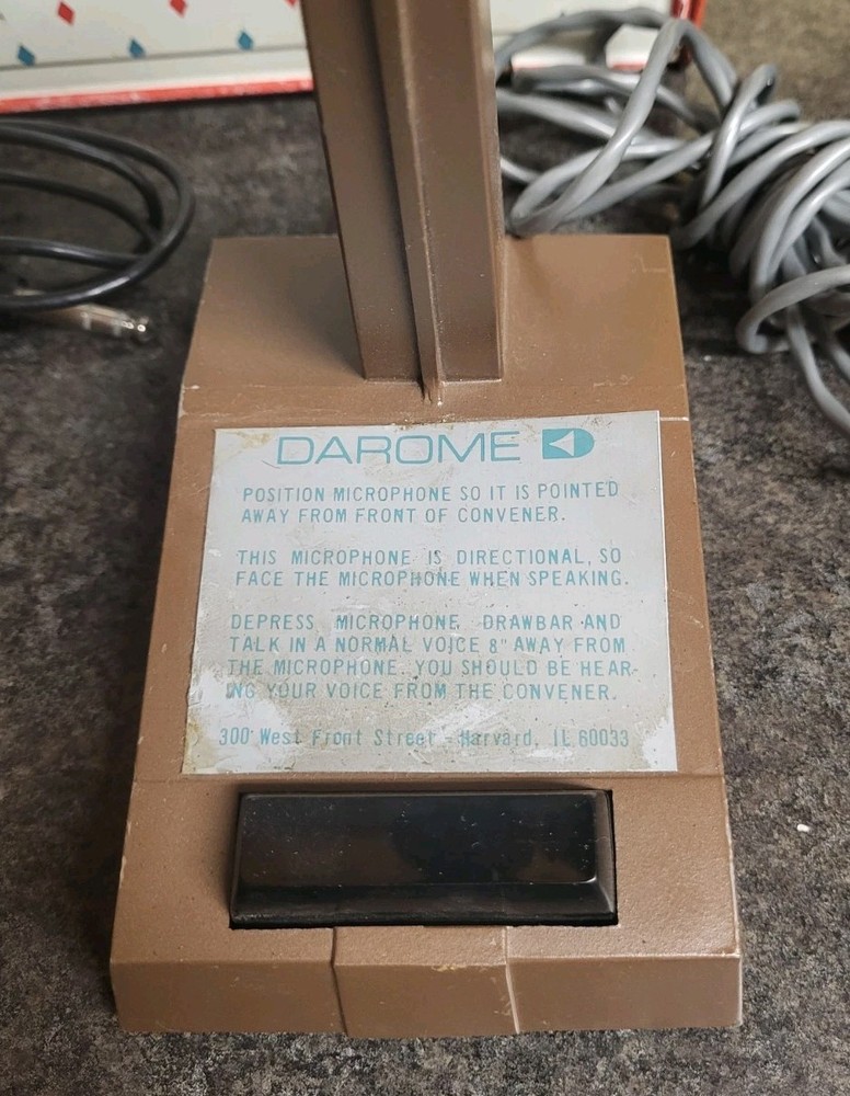 2 Darome Intercom Microphone Model 431 & 491 With Cords , Original Vintage