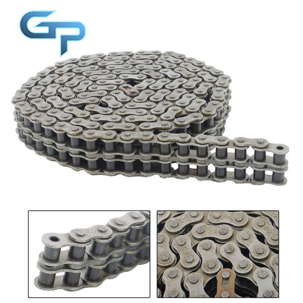 #60-2 Double Strand Duplex Roller Chain 10 Ft with 2 Connect Links