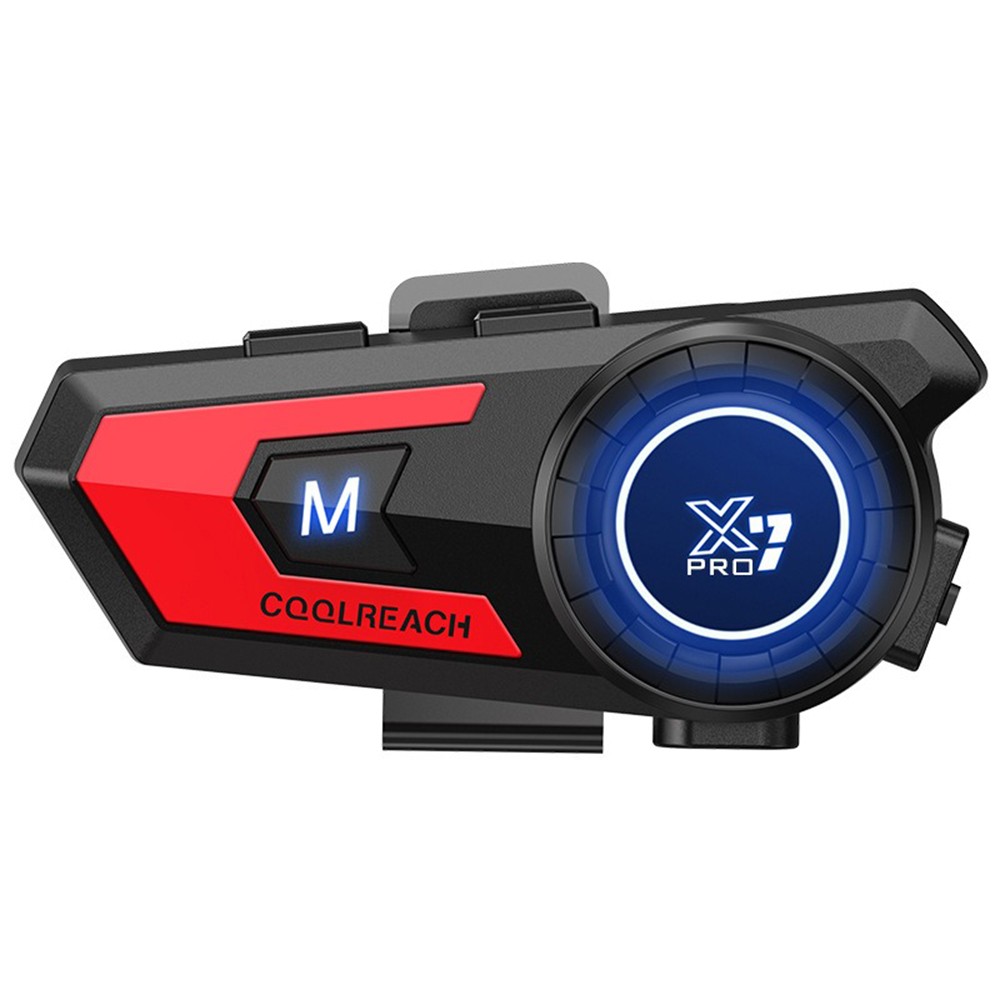 Motorcycle Headset Bluetooth Intercom 2 In 1 Double Microphone X7pro Red