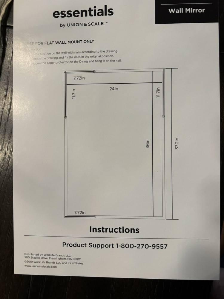 Union & Scale Wall Mirror, 37.4" x 25.2"