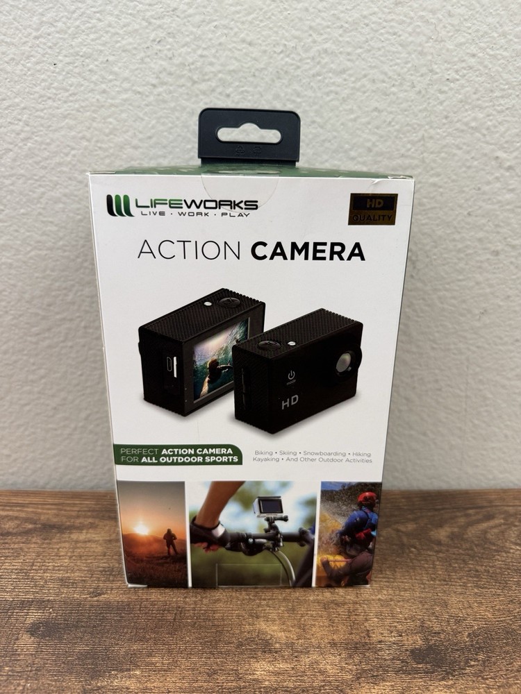 LifeWorks Action Camera HD Quality Water Resistant Camera w/ Case New