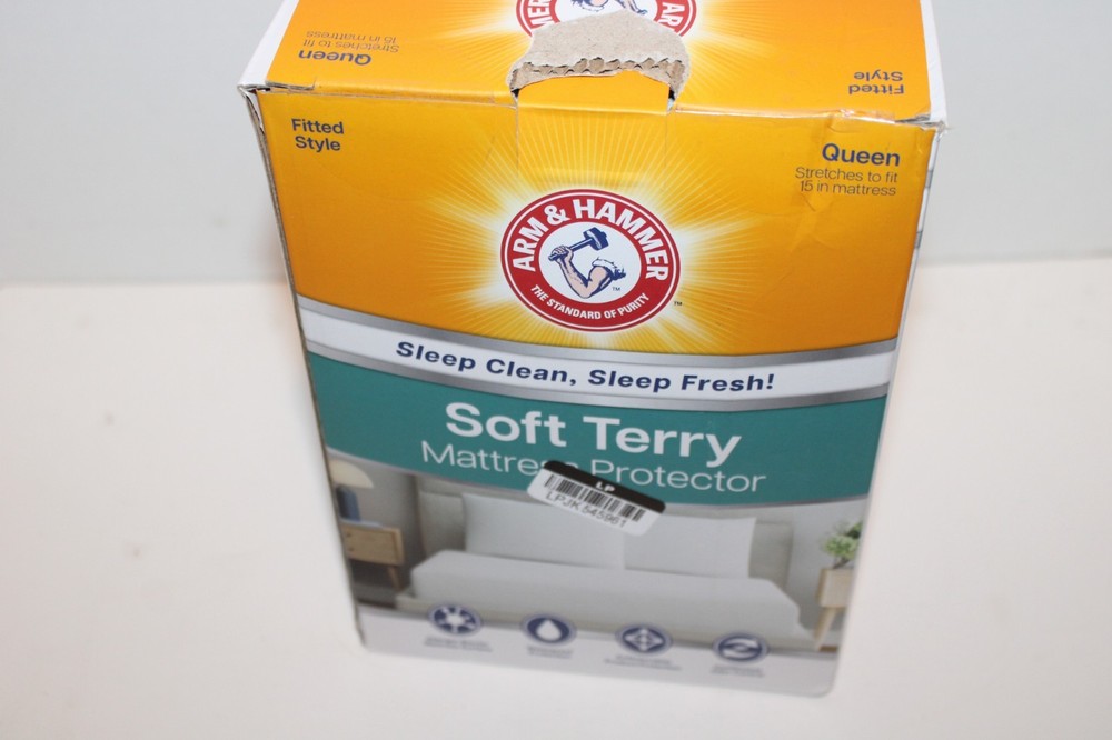 Arm & Hammer Queen Soft Terry Mattress Protector NEW