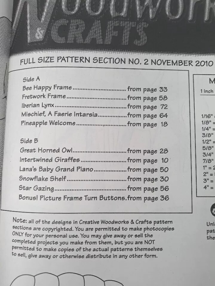 Wood Working Magazine November 2010 Creative Woodworks Crafts Pull Out Patterns